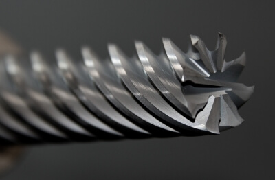 Close up view of a drill bit